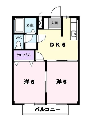 【間取り】 | グリーンハイツ本宿Ｂ