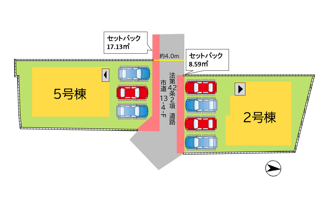 中間市長津2丁目1期5号棟の区画図