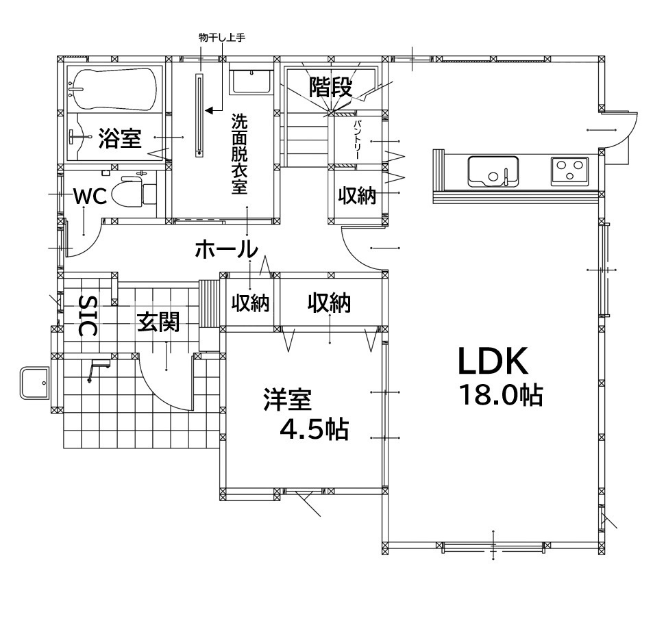 直方市大字知古3期1号棟の間取り