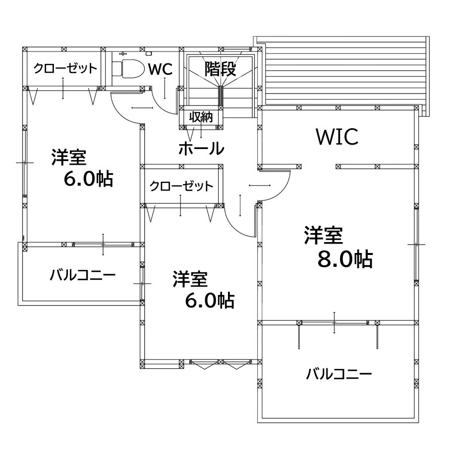 直方市大字知古3期1号棟の間取り
