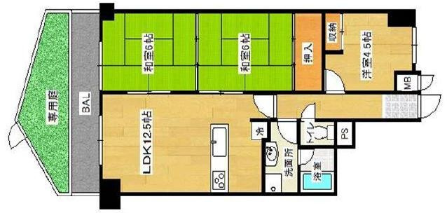 朝日プラザモンターニュ北神戸1番館の間取り