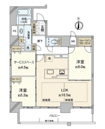 プレサンスタワー北浜の間取り