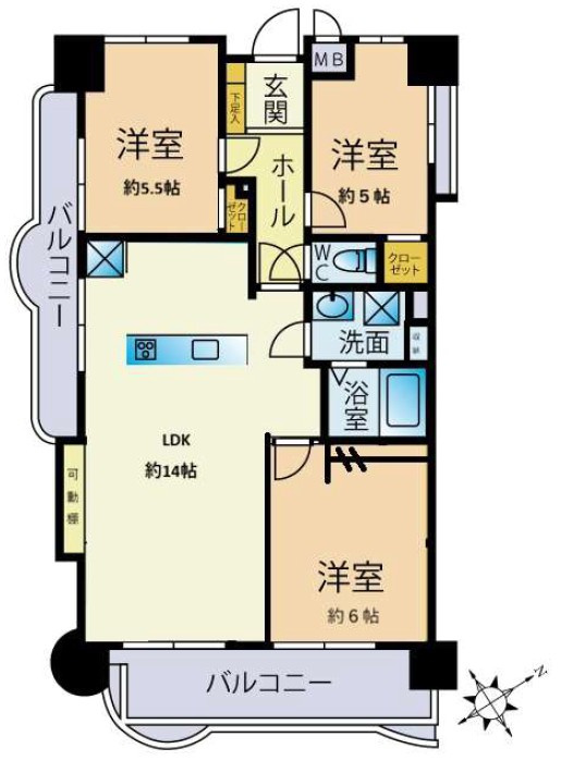 サンライフ小倉原町（A-27）の間取り