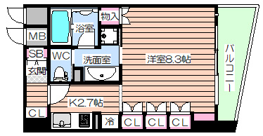 【間取り】 | リーガル四ツ橋筋