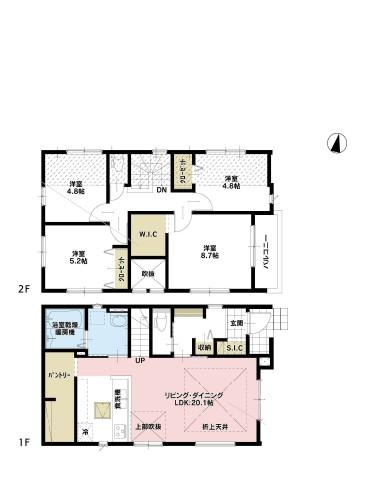 【LIGARE】東村山市富士見町６期の間取り|〇 本物件の間取・平面図(１号棟)です〇　敷地面積:112.42㎡　建物面積:101.88㎡　