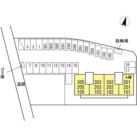 ファミーユタイチ Ａ棟の区画図