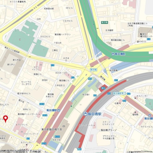 ラインビルド神楽坂の地図