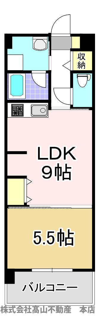 宗像市徳重の賃貸マンションの間取り
