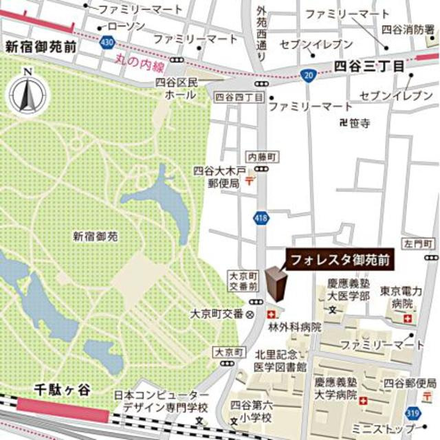 フォレスタ御苑前の地図