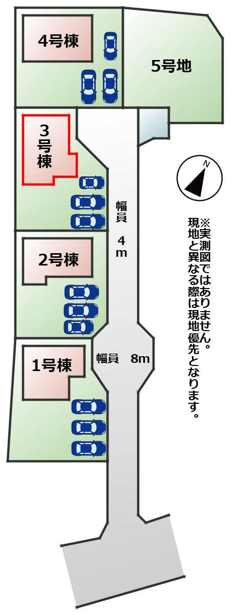 いろどりアイタウン矢板市鹿島町の区画図|【全4棟】各号棟の詳細については、お気軽にお問い合わせください♪