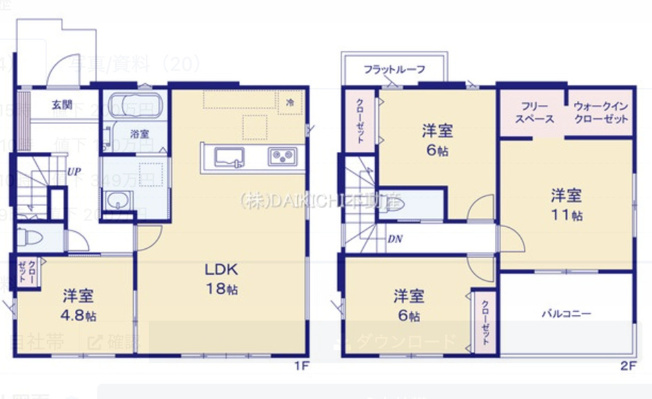 【間取り】 | LIGARE KIS白岡市新白岡8期　新築戸建　全1棟　1号棟