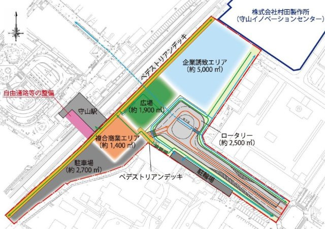 【リフォーム済】グランドメゾン守山3号棟 13Fのその他|守山市が策定した守山駅東口再整備基本計画。駅前広場や複合商業エリア等が示されています。※「守山駅東口再整備基本計画」より引用。掲載内容は計画段階のものであり、今後変更または中止となる場合があります。
