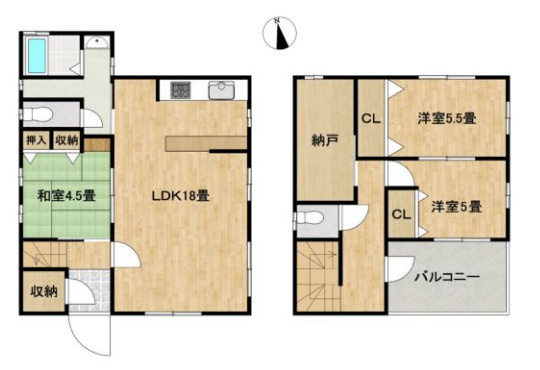 【間取り】 | 白岡市白岡　中古戸建