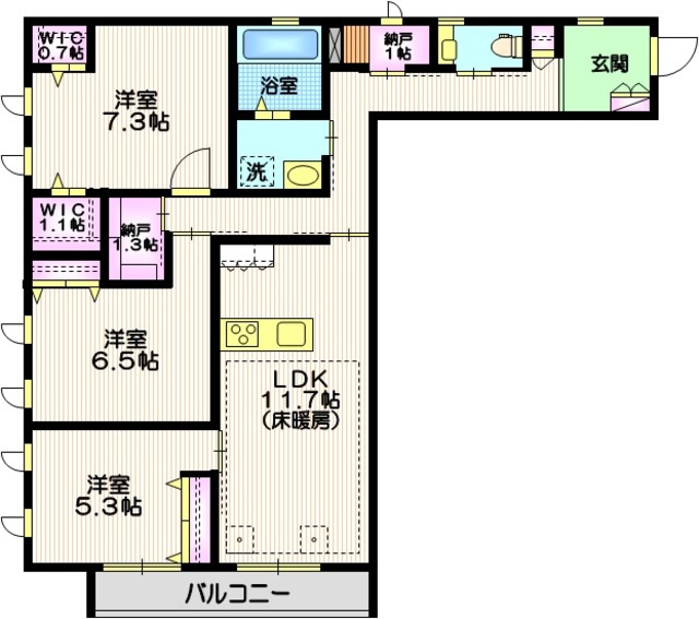 Ｄｕｅ　Ｗｅｓｔ　Ａｚａｂｕ　Ｈｏｕｓｅの間取り|★角部屋２面採光★