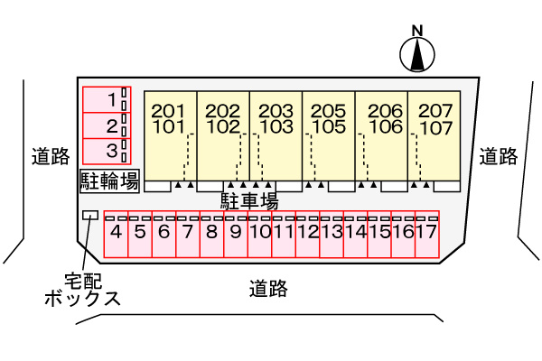 アレグロの駐車場