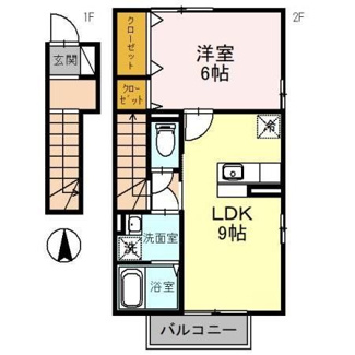 【間取り】 | エスポワール海都　Ａ