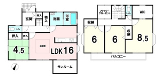 【間取り】 | 生駒郡三郷町勢野北3丁目
