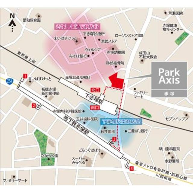 パークアクシス赤塚の地図