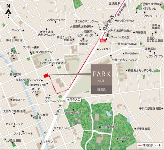 パークアクシス西馬込の地図