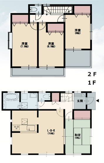 【間取り】 | 北葛飾郡杉戸町倉松4丁目　中古戸建