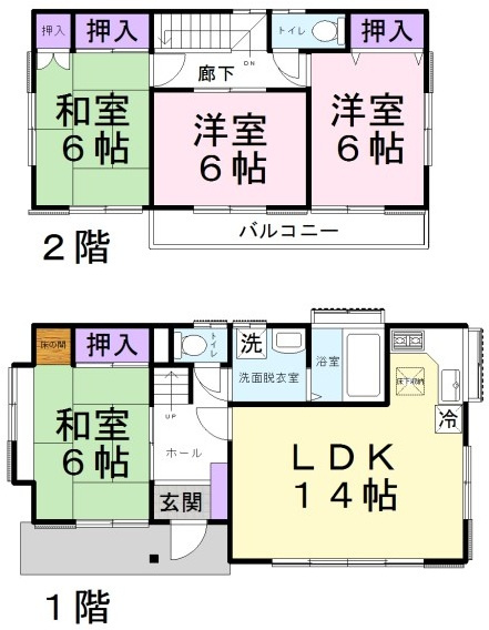 寄居町富田　貸家の間取り