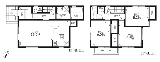 【間取り】 | 久喜下早見　Livele  Fine　新築戸建　全1棟　1号棟
