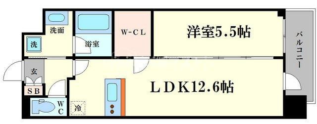 プレサンス心斎橋ニストの間取り