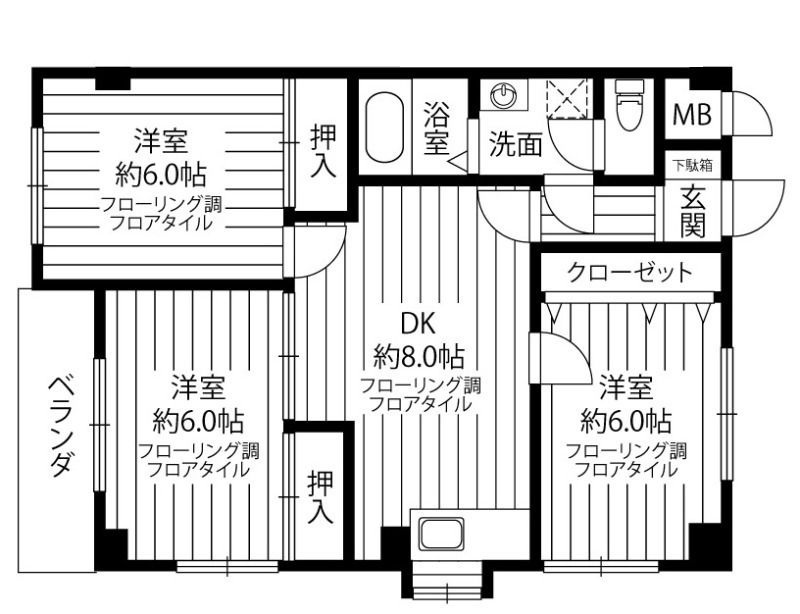 エレガンス浜中の間取り|間取りです。