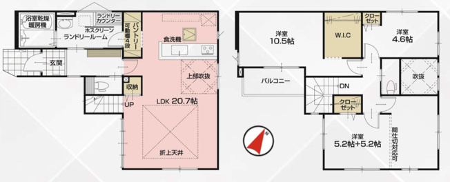 【間取り】 | LIGARE　KIS久喜市中妻2期　新築戸建　全1棟　1号棟