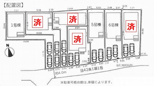 【区画図】 | 【仲介手数料０円】厚木市金田4期　新築一戸建て　全7棟 | 厚木市金田4期　新築一戸建て　全7棟