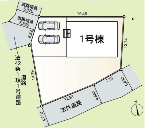 高崎市吉井町吉井　第４（全1棟）1号棟の区画図