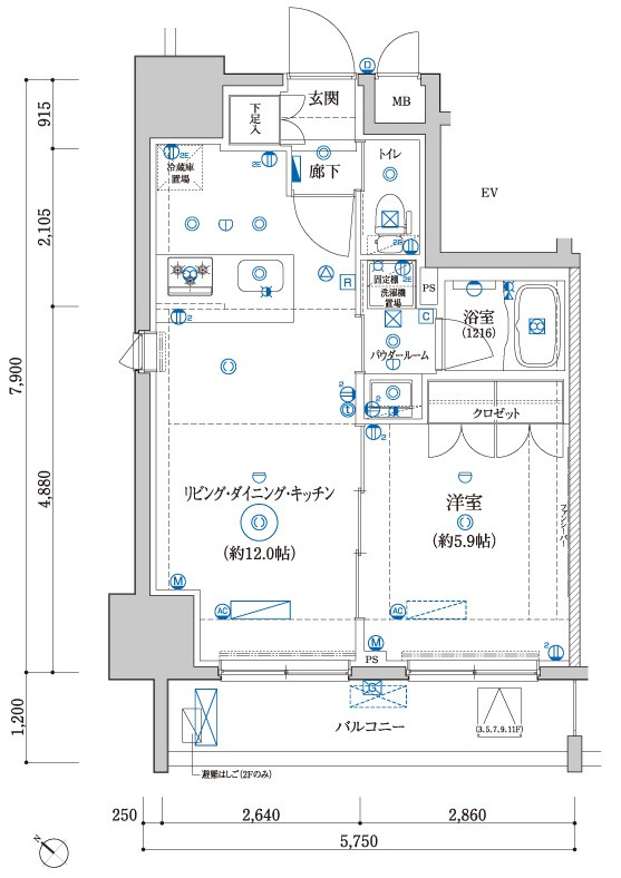 REALIZE押上Ⅱの間取り