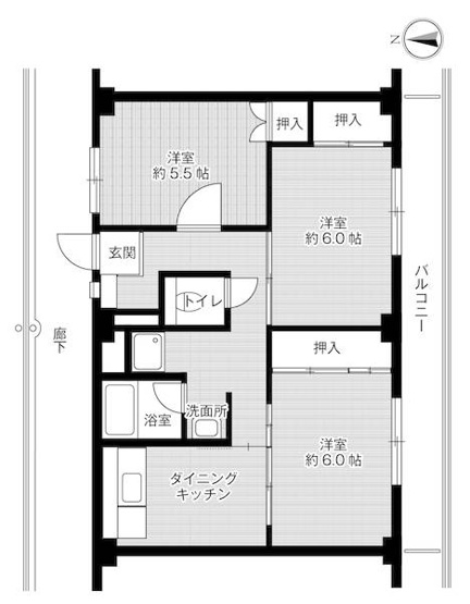 【間取り】 | ビレッジハウス春日Ⅰ2号棟
