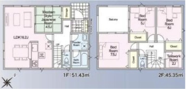 【間取り】 | 宮代町百間第8 Ⅱ期　新築戸建　全9棟　16号棟