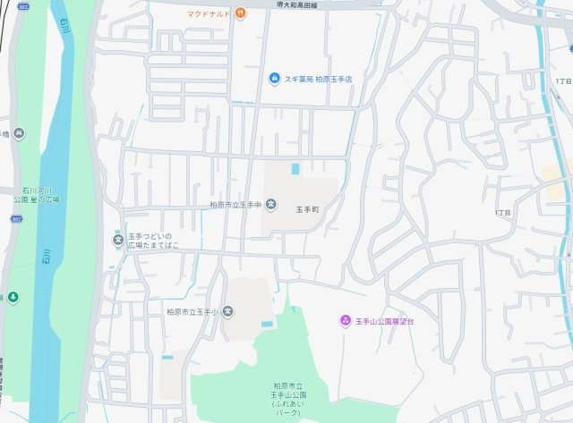 柏原市玉手町　第1期　新築一戸建ての地図