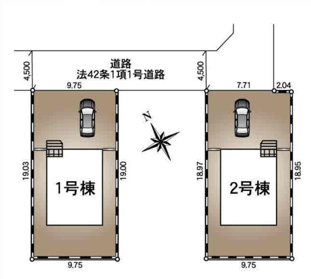 【区画図】 | 杉戸町内田第8　CRADLE GARDEN　新築戸建　全2棟　　2号棟 | 2号棟