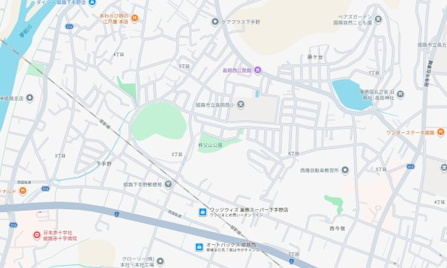 姫路市下手野2丁目　　JR姫新線「播磨高岡駅」徒歩14分の地図