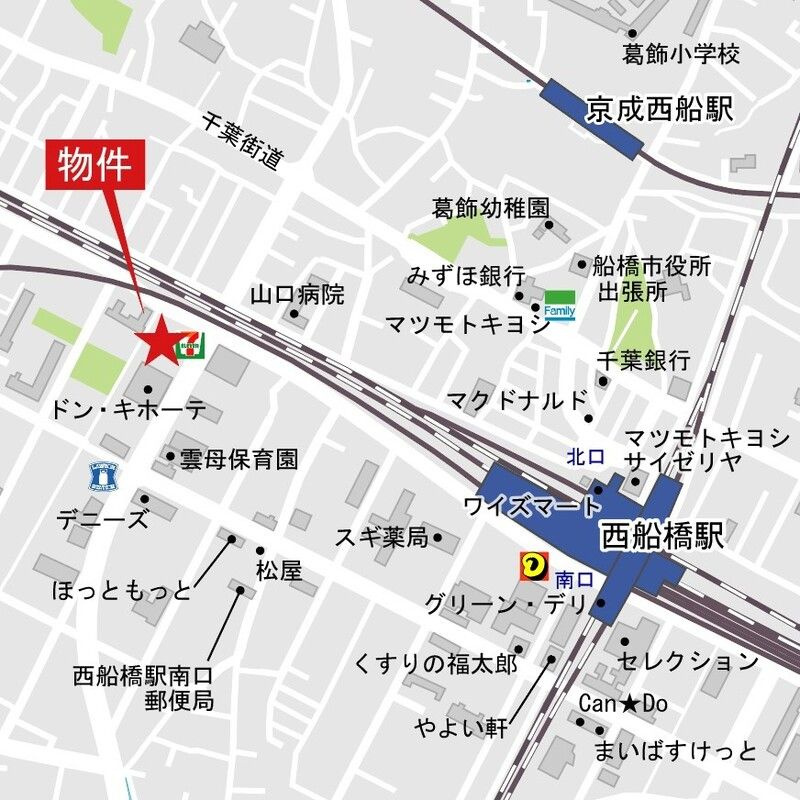 パークアクシス西船橋本郷町の地図