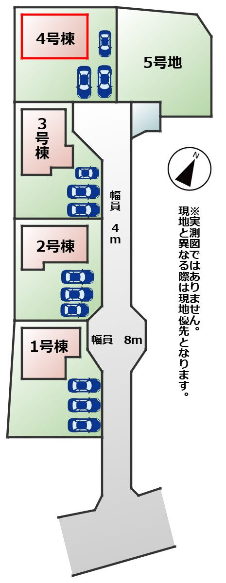 いろどりアイタウン矢板市鹿島町の区画図|【全4棟】各号棟の詳細については、お気軽にお問い合わせください♪