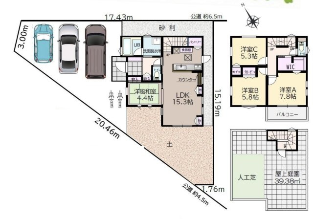 【間取り】 | 南埼玉郡宮代町宮代台2F　新築戸建　全1棟　1号棟