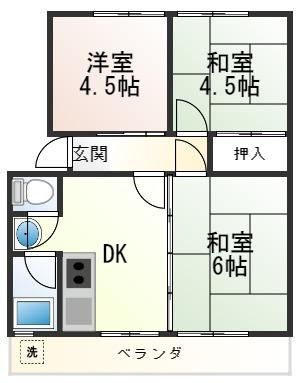 ６７２２４　東海三田洞ハイツの間取り