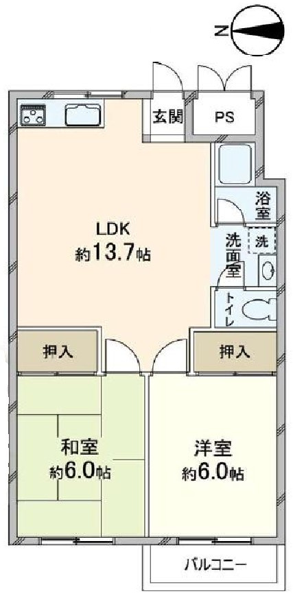 松ヶ丘コーポの間取り