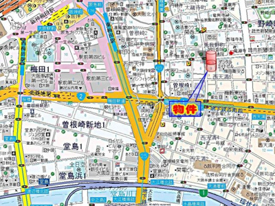 【地図】 | リーガル梅田Ⅱ