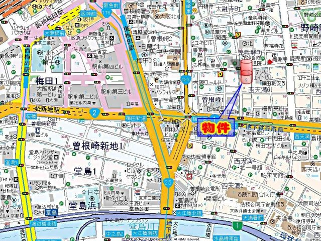 【地図】 | リーガル梅田Ⅱ