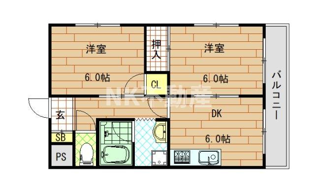 【間取り】 | サンハイツ高井田（高井田賃貸） | 間取りです
