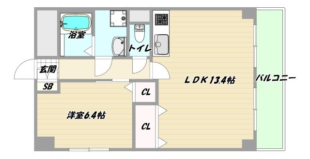 大阪市淀川区西中島２丁目の賃貸マンションの間取り