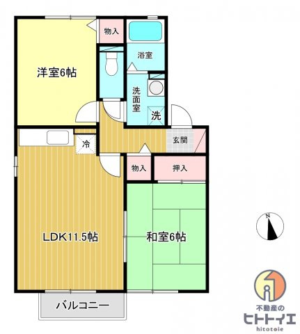 サンライズ稲富の間取り|2LDKです
