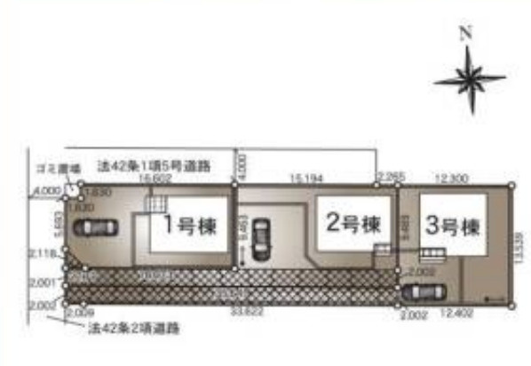 【区画図】 | 幸手市西第7　CRADLE GARDEN　新築戸建　全3棟　1号棟
