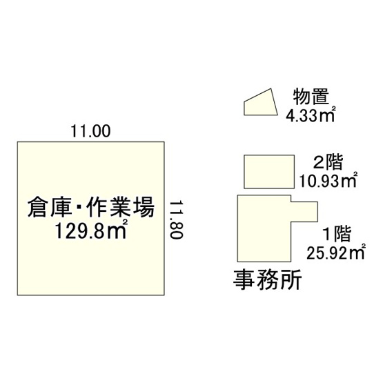 【間取り】 | 揖保郡太子町東南/中古倉庫作業場