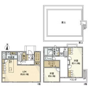 高坂7丁目戸建の区画図